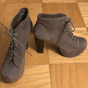 Jeffrey Campbell Grey Suede Booties